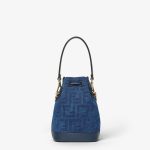 FENDI Mon Tresor Blue FF denim flocked mini-bag - Image 3